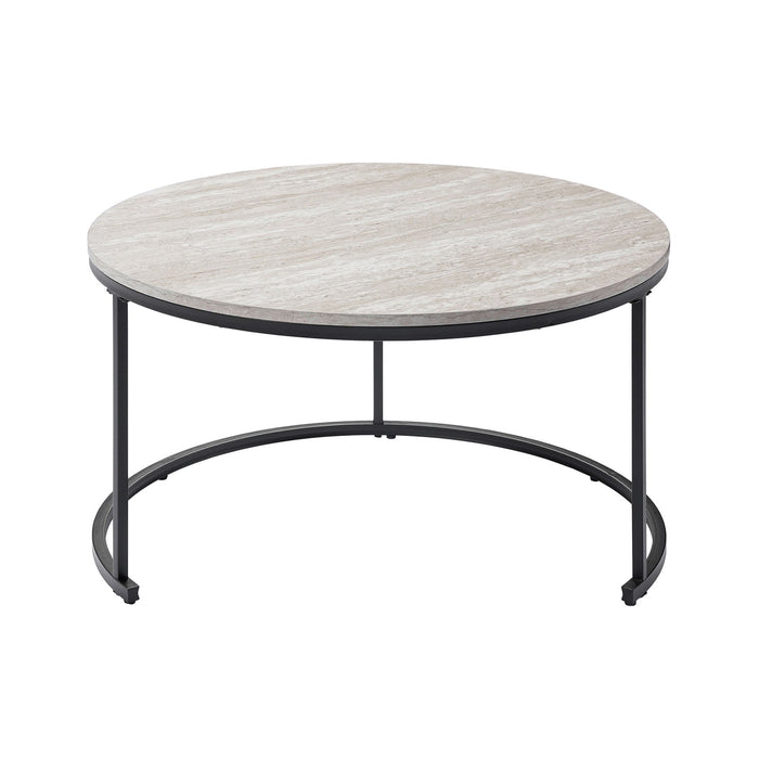 Forma - 4 Piece Occasional Set (1 Coffee, 1 Large End Table & 1 Stool, 1 Small End Table) - Black / White / Gray New Classic
