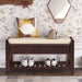 Multipurpose Entryway Shoe Rack With Cushioned Seat And Drawers Hearth and Haven
