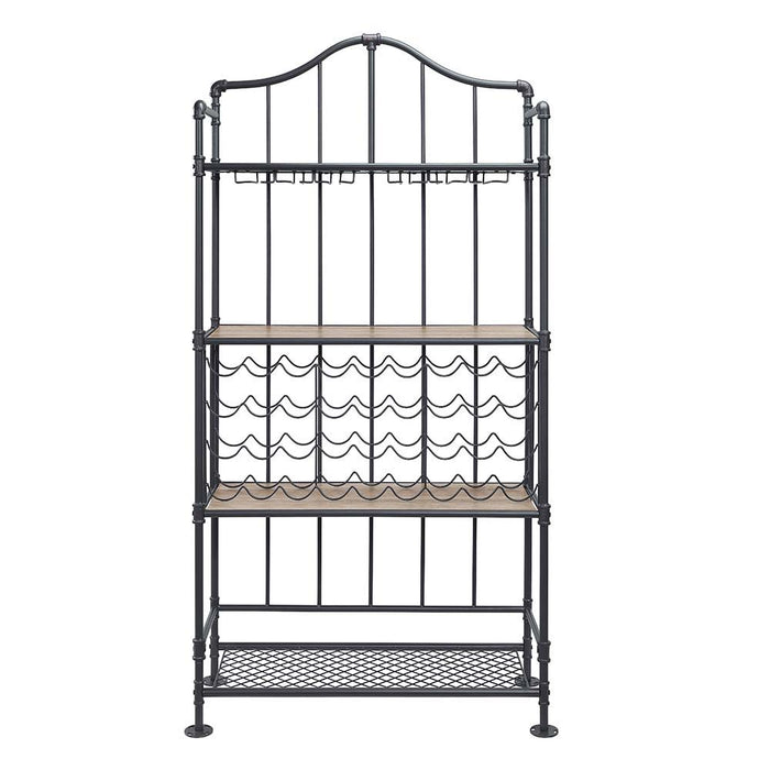 Edina - Wine Rack - Oak & Sandy Black