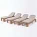 Outdoor Chaise Lounge With Cushion, 5 Position Adjustable Backrest Noble House