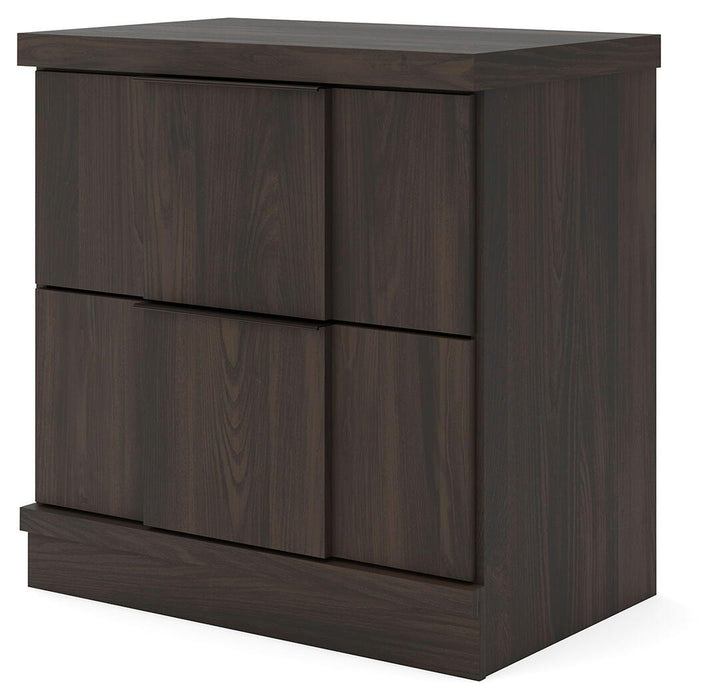 Shaehartin - Two Drawer Night Stand - Dark Brown Signature Design by Ashley®