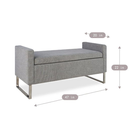 Upholstered Ottoman Bench With Storage - Dark Gray Home Essentials