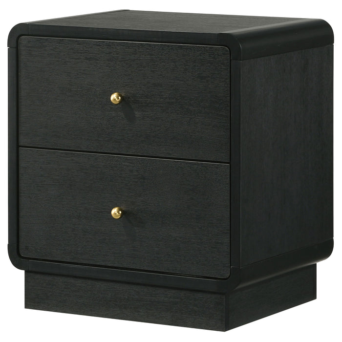 Burton - 2 Drawer Nightstand - Black Furniture Max