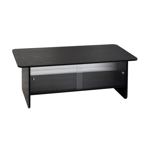 Rectangular Coffee Table With Sliding Door Storage Center Home Essentials
