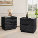 Nightstands, Bedside Table With 2 Drawers (Set of 2) - Black Home Essentials