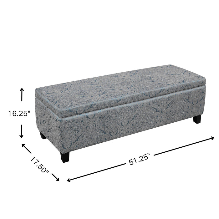 Indoor Storage Ottoman Bench With Hidden Storage - Pattern Noble House