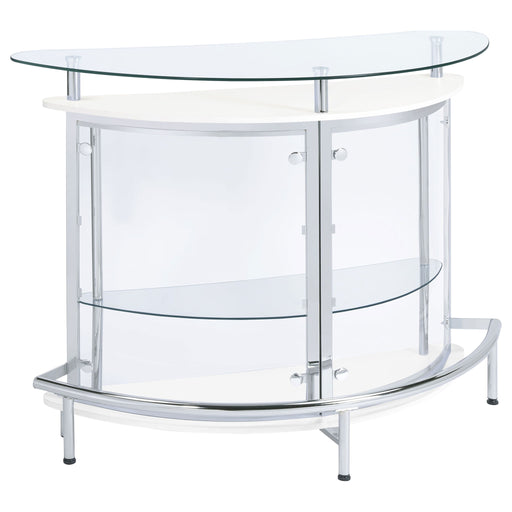 Strick - Freestanding Glass Top Home Bar Wine Cabinet - White Furniture Max
