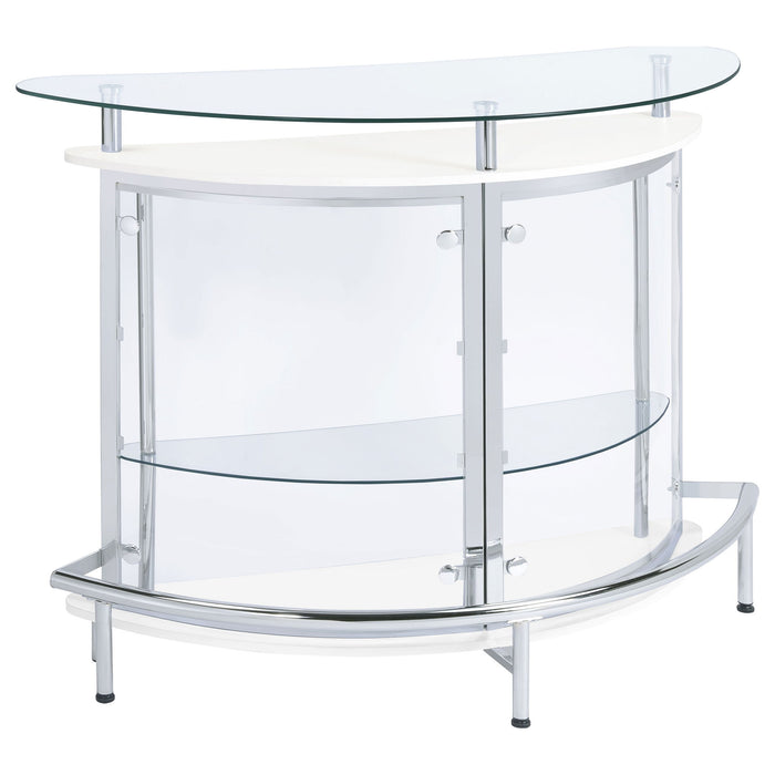 Strick - Freestanding Glass Top Home Bar Wine Cabinet - White Furniture Max