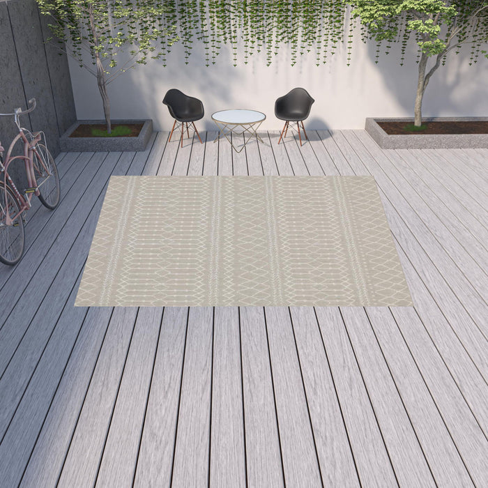 10' X 13' Outdoor / Indoor Area Rug - Gray / Ivory