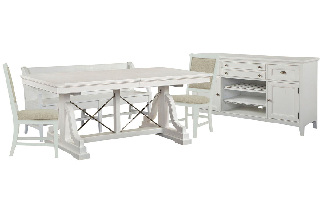 Heron Cove - Extendable Trestle Dining Table Set Magnussen Furniture