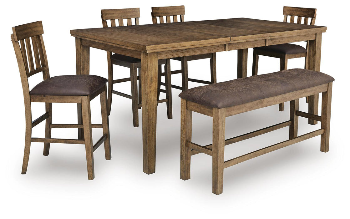 Urbinforte - Counter Height Extension Dining Table Set Signature Design by Ashley®