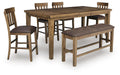 Urbinforte - Counter Height Extension Dining Table Set Signature Design by Ashley®