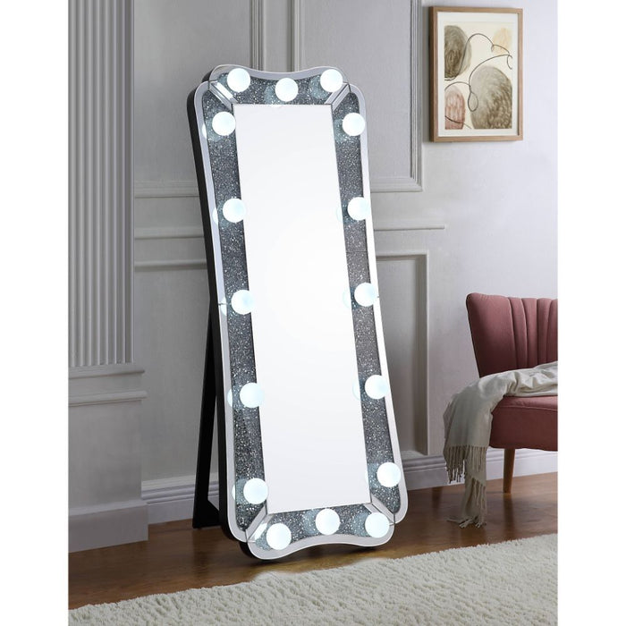 Noralie - 63" Floor Mirror With Faux Diamonds - Mirrored ACME