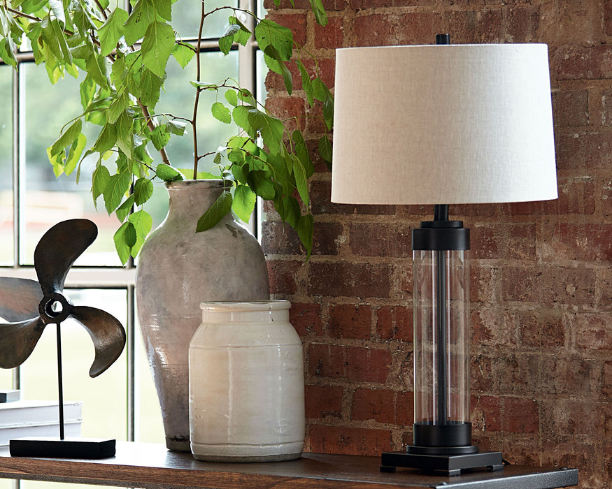 Talar - Clear / Bronze Finish - Glass Table Lamp