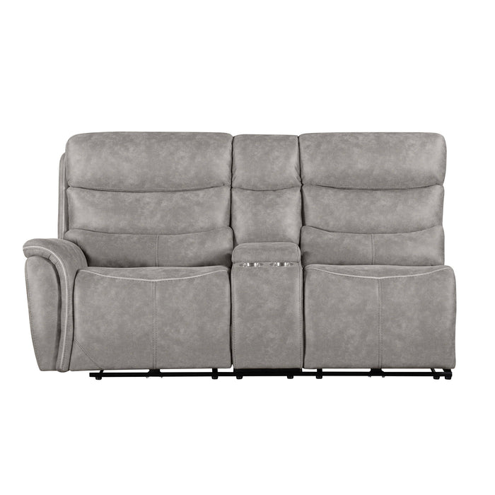 Kamari - LAF Console Loveseat With Dual Power Headrest & Footrest - Gray