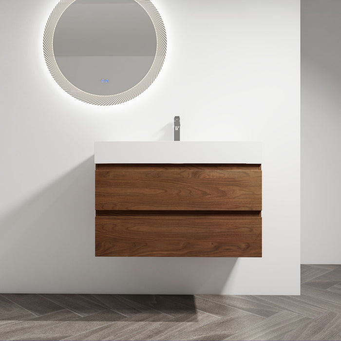 Wall Mounted Bathroom Vanity And Sink, 2 Soft Close Drawers Home Essentials