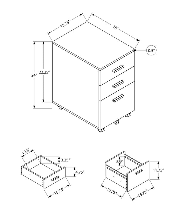 File Cabinet, Rolling Mobile, Storage Drawers, Printer Stand, Office, Work, Contemporary, Modern