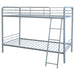 Long Beach - Twin Over Twin Bunk Bed With Built In Guardrails And Angled Ladder - Silver Furniture Max