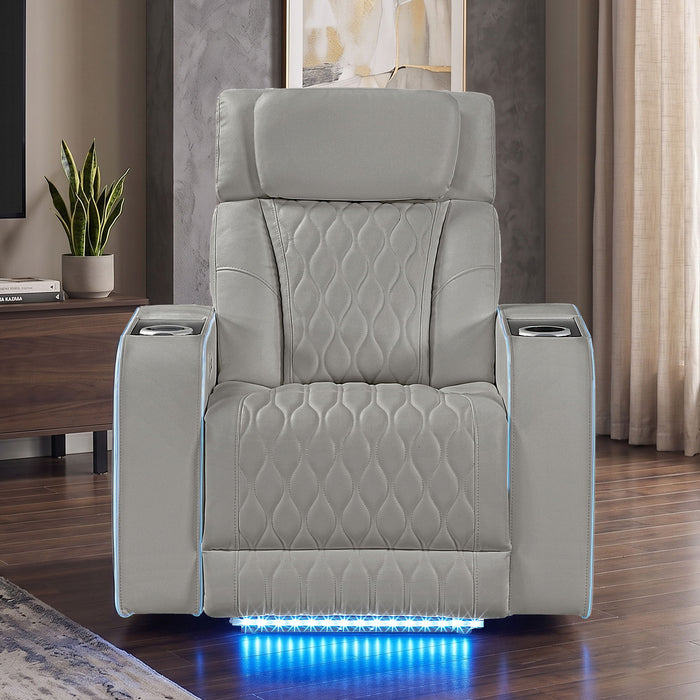 Electra - Power Recliner With Power Headrest, Massage, LED Lighting And USB Control Matrix Furniture Group