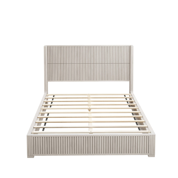 Platform Bed Frame With Headboard, Floor Standing Design Home Essentials