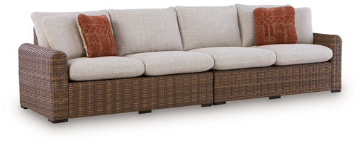 Dolan Creek - RAF/LAF Loveseat With Cushion (Set of 2) - Beige / Brown Signature Design by Ashley®