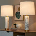 Marabella - Contemporary Marble Table Lamp (Set of 2) - Brass / White Lumi Source