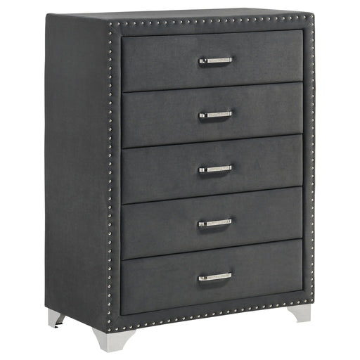 5 Drawer Bedroom Chest With Crystal Pulls Furniture Max