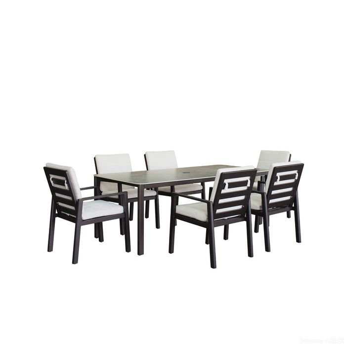 Verona - Dining Chair (Set of 2) - Dark Espresso / Gray / Off White Home Essentials