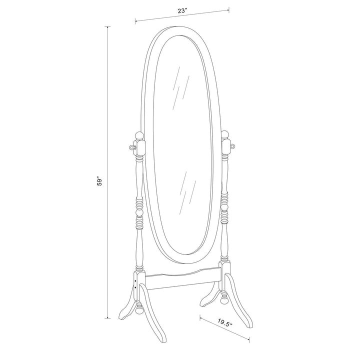 Dunne - Cheval Mirror With Oval Frame Furniture Max