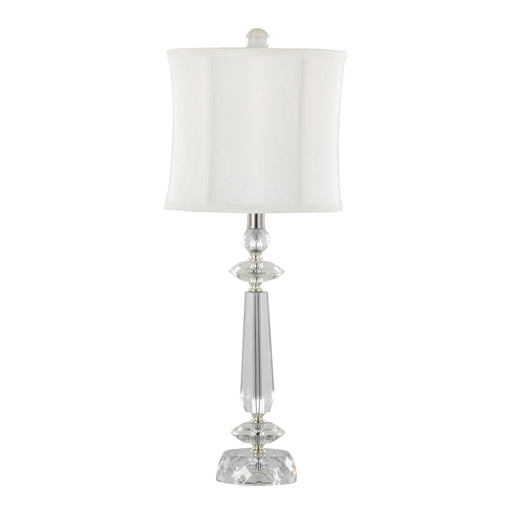 Karat - Contemporary Crystal Table Lamp (Set of 2) - Clear Crystal / Chrome / White Softback Lumi Source