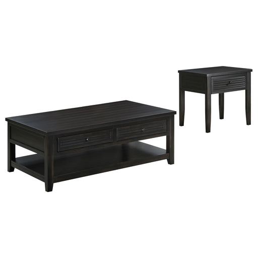 Sutter - 2 Piece Coffee And End Table Set - Dark Brown Furniture Max