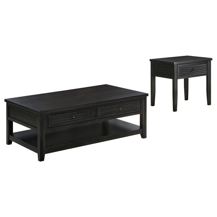 Sutter - 2 Piece Coffee And End Table Set - Dark Brown Furniture Max
