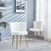 Modern Dining Chair (Set of 2) With Iron Tube Wood Color Legs, Shorthair Cushions And Comfortable Backrest, Suitable For Dining Room, Living Room, Cafe, Simple Structure Home Essentials