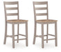 Harperfeld - Barstool (Set of 2) - Natural / Gray Signature Design by Ashley®
