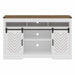 TV Stand With Sliding Barn Doors And Adjustable Storage - White / Oak Home Essentials