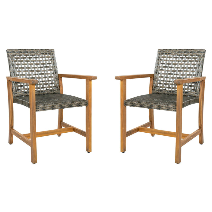 Outdoor Dining Chairs (Set of 2) - Mocha / Teak Noble House