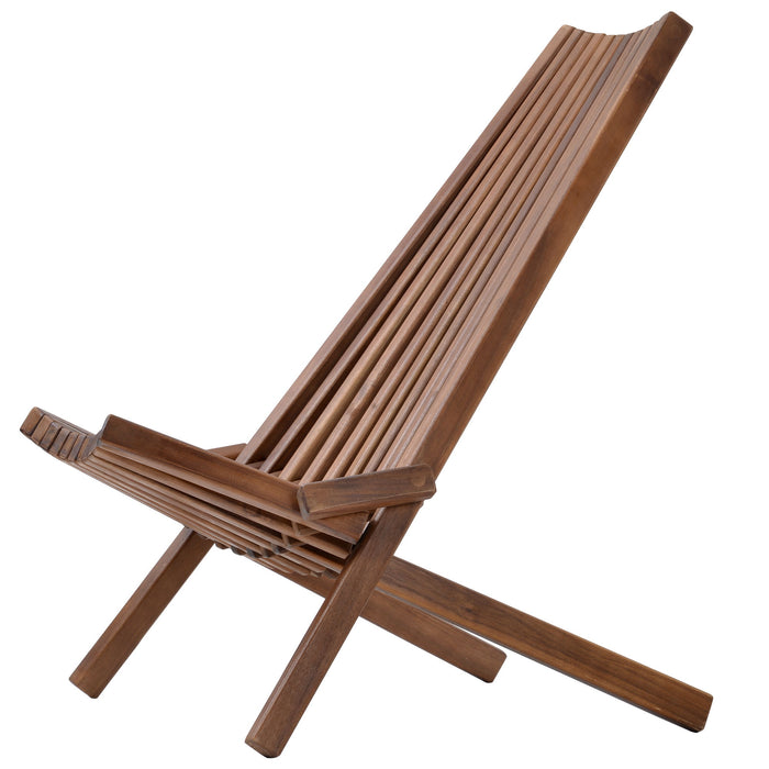 Folding Wood Chair, Portable Solid Wood Seating For Indoor Or Outdoor Use - Natural