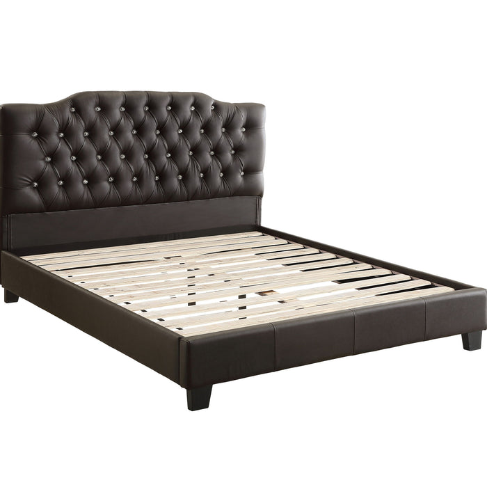 Modern Bed Frame With Tufted Upholstered Headboard Home Essentials