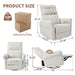 270° Power Swivel Rocker Glider Recliner Chair With USB Ports Home Essentials