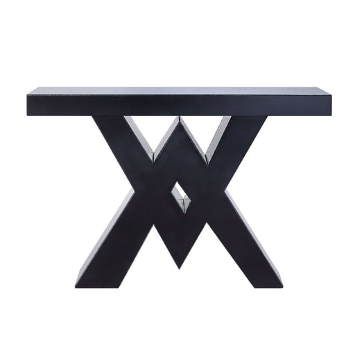 Noralie - Console Table, "V" Shape Pedestal - Mirrored & Faux Diamonds ACME