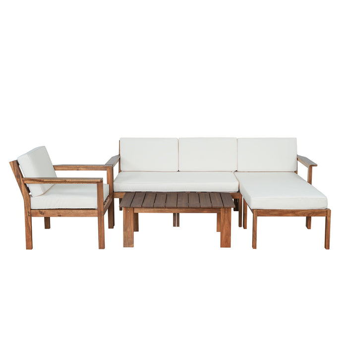 U_Style A Multi Person Sofa Set With A Small Table, Suitable For Gardens, Backyards, And Balconies - Beige