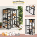 Outdoor Cat Enclosure With Sleeping Houses, Jumping Platforms, Scratching Post Hearth and Haven