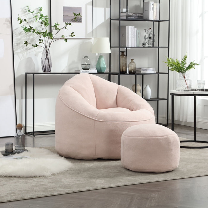 Bedding Bean Bag Sofa Chair High Pressure Foam Bean Bag Chair Adult Material With Padded Foam Padding Compressed Bean Bag With Footrest