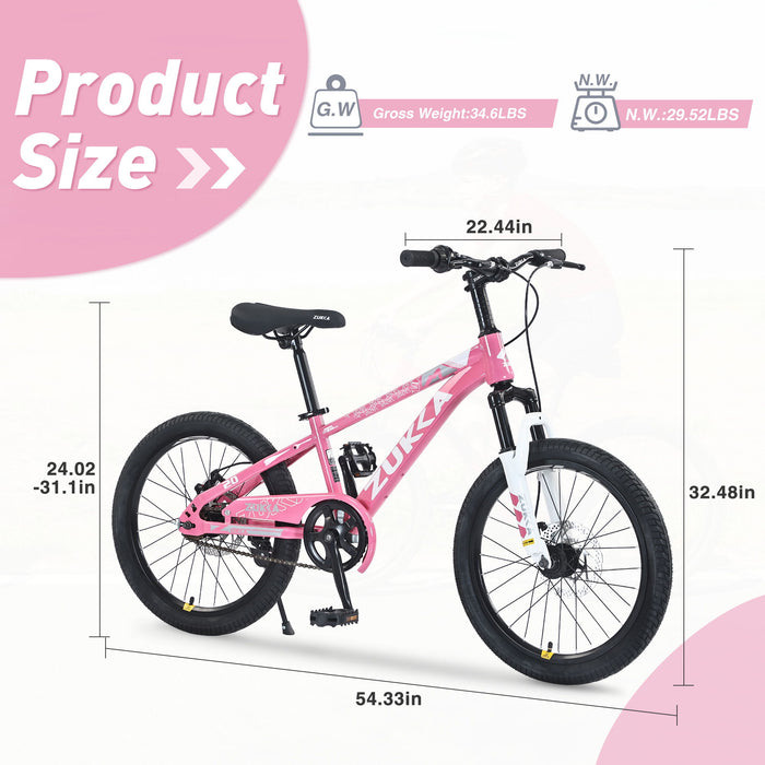 Zukka - 20" Mountain Bike With Adjustable Saddle And Suspension Fork Daily Nest