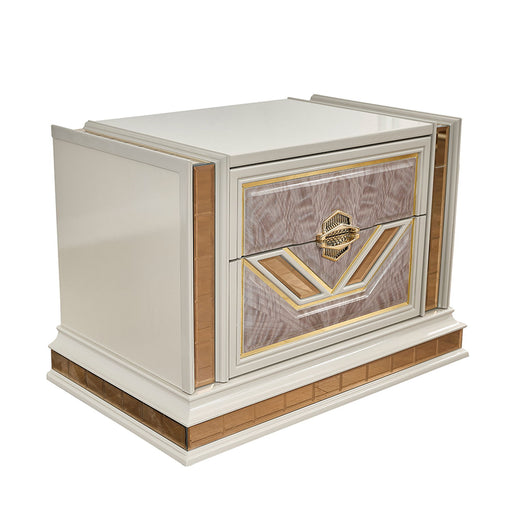 Omari - 2 Drawer Nightstand - Beige Matrix Furniture Group