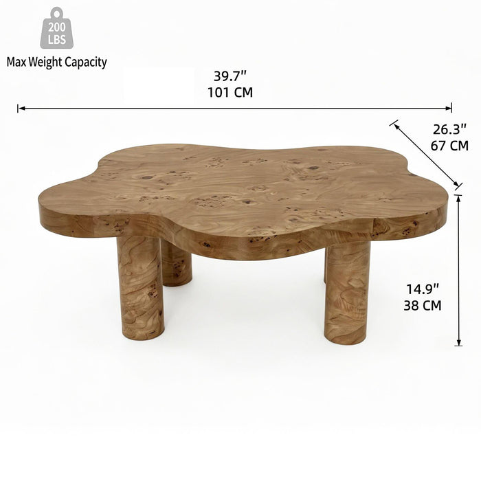 Cloud Shaped Coffee Table With 4 Round Legs Home Essentials