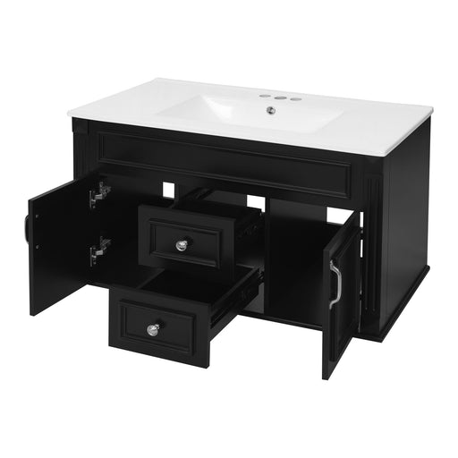 French Simple Style Wall Mounted Bathroom Cabinet With Sink Hearth and Haven