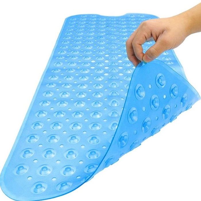 Oval Non Slip Bath Mat - Blue