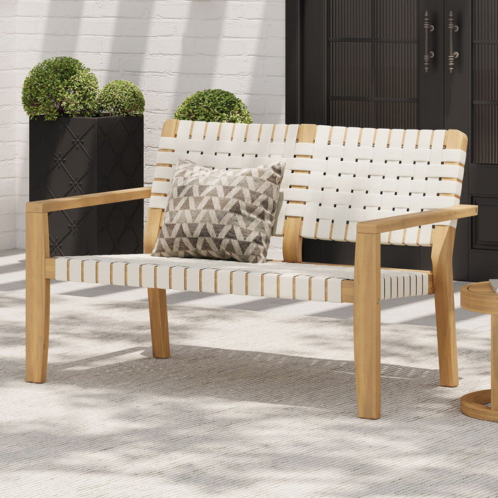 Woven Rope Outdoor Deep Seating Porch Loveseat For Garden
