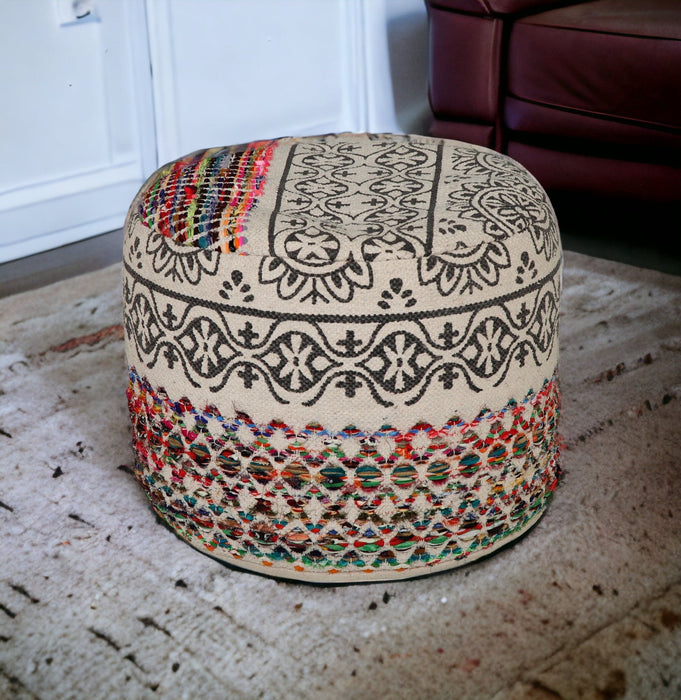 Cotton Blend Ottoman - Multicolored